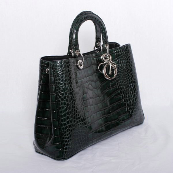 Christian Dior diorissimo original calfskin leather bag 44373 dark green